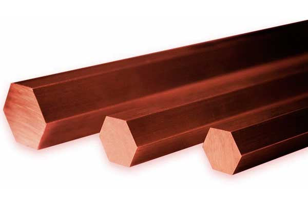 Barras sextavadas de cobre